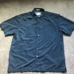 Men’s Quiksilver waterman blue button up large